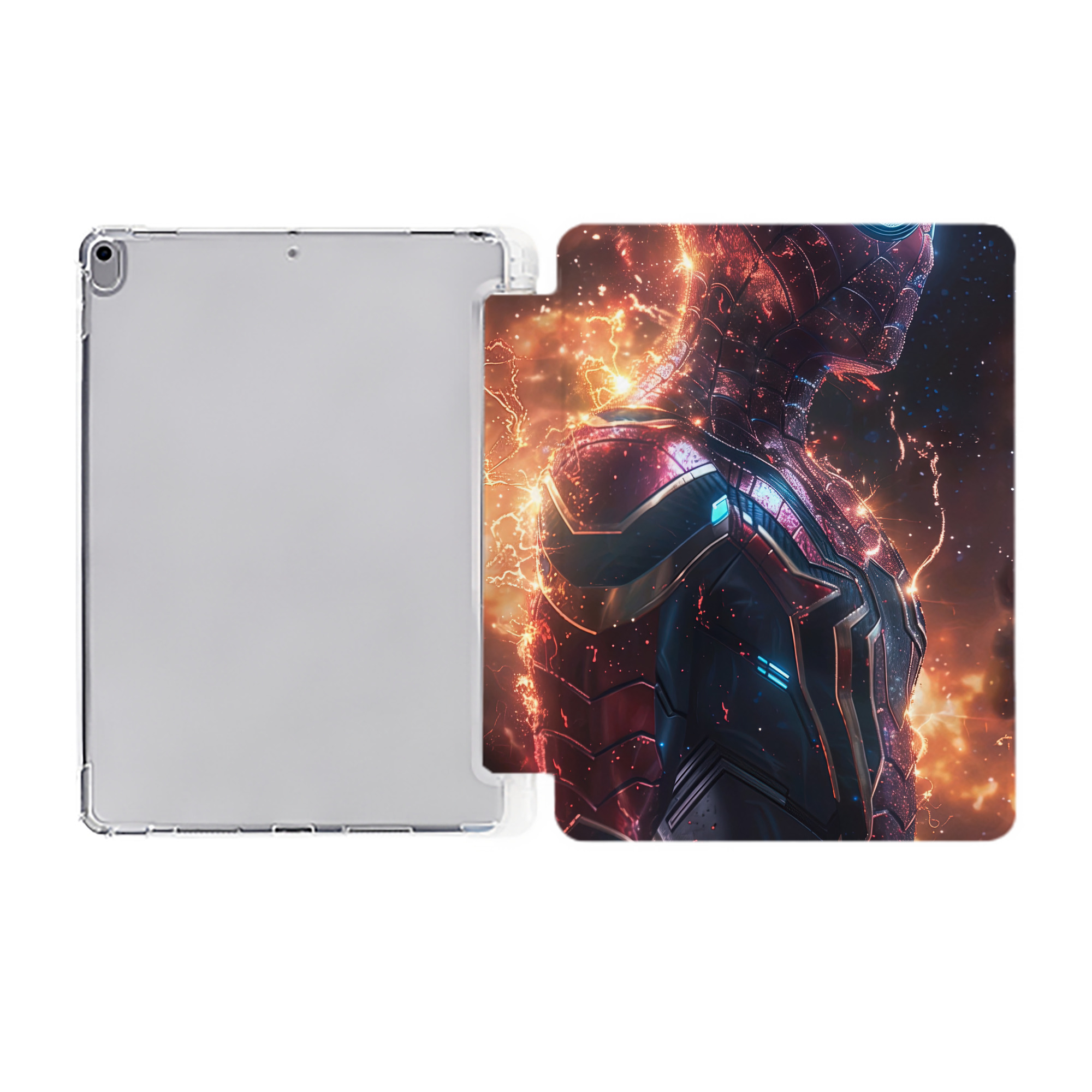 （画像用） Spider Man スパイダーマン IPad ケース ペン収納付き 三つ折りスタンド PUレザー×シリコン 対応機種9.5/10.5/10.9インチ